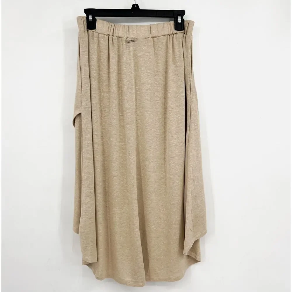 PRANA Women's Tidal Wave Midi Skirt Large Sand Beige High Low Knit NWT - Picture 6 of 13